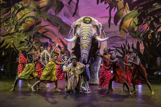  Afrika Afrika Artisten mit Elefant