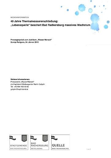 Vorschau Bild von 40 Jahre Thermalwassererschließung: „Lebensquelle“ beschert Bad Radkersburg massives Wachstum