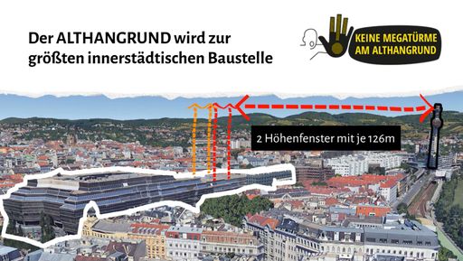 Vorschau Bild von Skizzierung der 2 Höhenfenster mit je 126m am
Plangebiet Althangrund