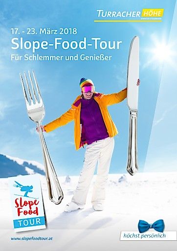 Vorschau Bild von BEi der Turracher Höhe Slope Food Tour von 17. bis 23. März 2018 warten auf den sonnigen Terrassen der Skihütten K-Alm, AlmZeit, Goaßstall, Almstube und Sonnalm allerlei Köstlichkeiten.