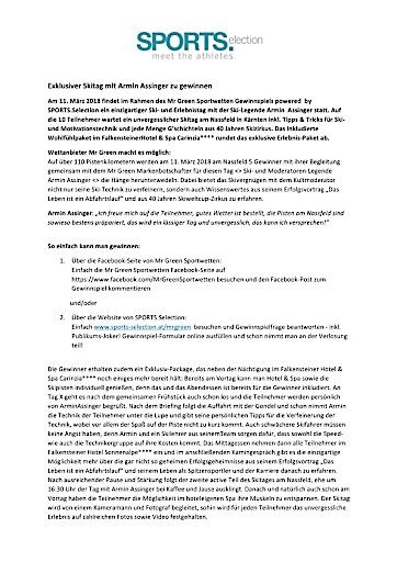 Vorschau Bild von Presseaussendung Gewinnspiel mit Armin Assinger