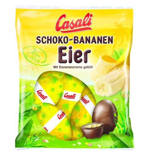 6 Stück Schokolade-Eier mit Bananencreme gefüllt