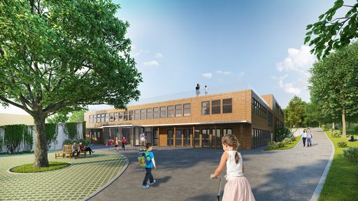  Visualisierung: Der neue International Campus
Vienna bietet ab Herbst 2018 architektonisch und pädagogisch
optimale Rahmenbedingungen für erfolgreiches Lernen.