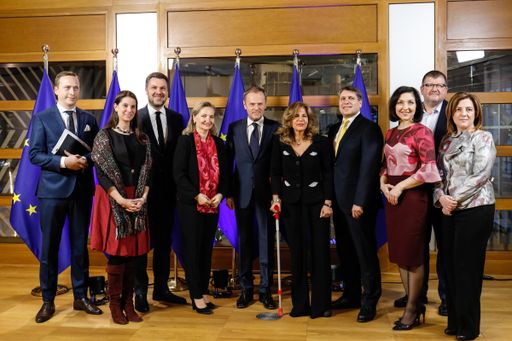 Ulrike Rabmer-Koller beim EU-Sozialpartnergipfel mit den
Europäischen Sozialpartnern und Ratspräsident Donald Tusk in Brüssel