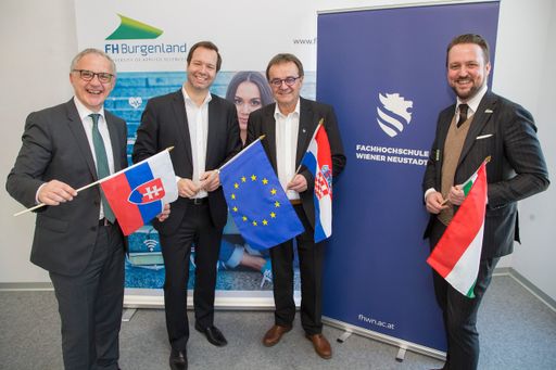 https://www.apa-fotoservice.at/galerie/11898 Mag.
Georg Pehm (GF FH Burgenland); Dr. Stefan Zotti (GF OeAD-GmbH); Mag.
Josef Wiesler (GF FH Wiener Neustadt); Prof. (FH) Mag. Dr. Michael
Roither (VR FH Burgenland)
