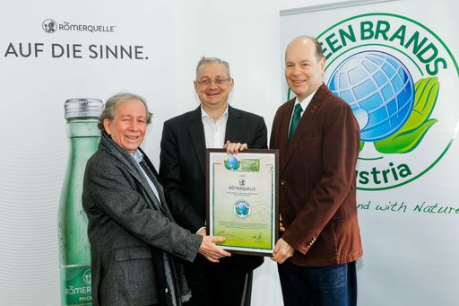 Zertifikatsüberreichung an Römerquelle zu den GREEN BRANDS
Austria 2018/2019