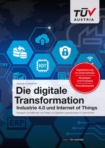 TÜV AUSTRIA Fachverlag: Die digitale Transformation
– Industrie 4.0 und Internet of Things - Das Handbuch liefert einen
Abriss von den Anfängen der industriellen Revolution bis hin zum
heutigen Verständnis der vierten industriellen Revolution, der
Industrie 4.0. Es erläutert anhand vieler eingängiger
Praxisbeispiele, welche Bedeutung die Digitalisierung in der
produzierenden Industrie („Industrie 4.0“), im Consumer- (z. B.
Smart Home) oder auch im Mobilitätsbereich (Automatisiertes Fahren
etc.) erfährt.