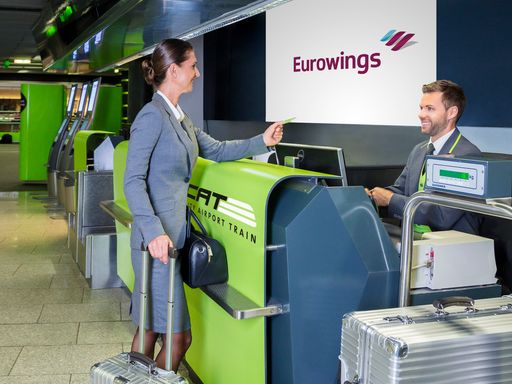  City Airport Train bietet neues Service für Eurowings Passagiere:
City Check-in und Gepäckaufgabe mitten im Stadtzentrum.