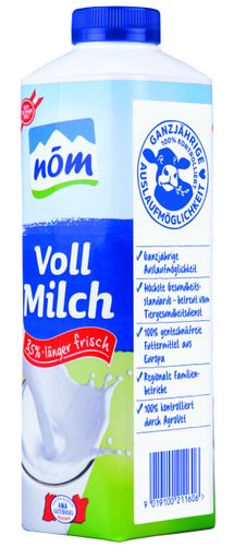 Das NÖM Tierwohlsiegel wird ab Mitte April auf den
NÖM Packungen zu finden sein.