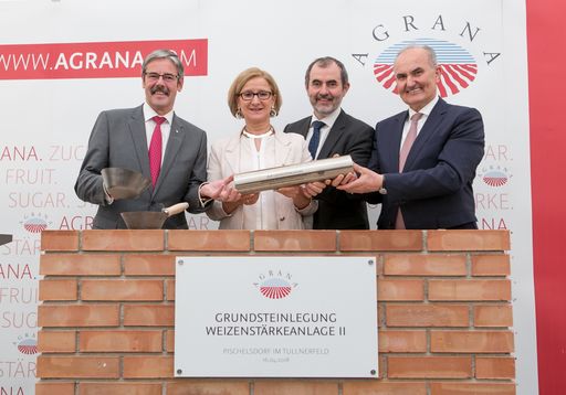Grundsteinlegung für die Weizenstärkeanlage 2 in
Pischelsdorf im Tullnerfeld.
