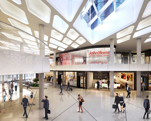 Vorschau Bild von Der Zugang zum Fitnessclub wird über die
lichtdurchflutete Mall erfolgen.