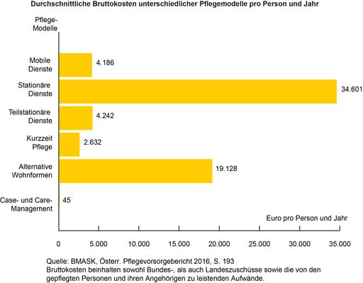 Vorschau Bild von Bruttokosten Pflegemodelle pro Person und Jahr