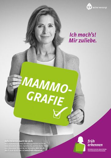  Das neue Anzeigen-Sujet des Österreichischen
Brustkrebs-Früherkennungsprogramms