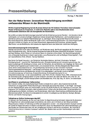 Vorschau Bild von Pressemeldung als PDF