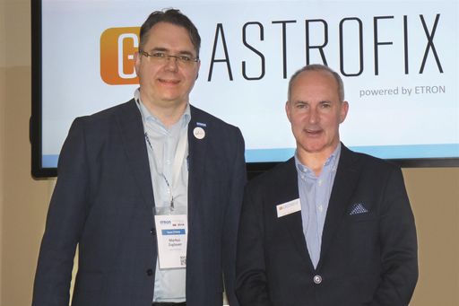  Freuen sich über die neue Partnerschaft für
Österreichs Gastronomie: ETRON-Geschäftsführer Markus Zoglauer und
Kay Taubert, Director Indirect Sales bei Gastrofix.