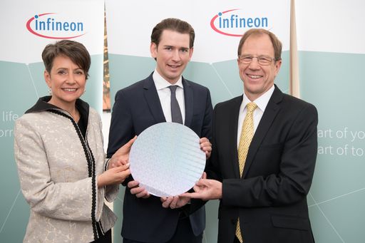 https://www.apa-fotoservice.at/galerie/13559
v.l.n.r.: Dipl.-Ing.Dr. Sabine Herlitschka, Vorstandsvorsitzende
Infineon Technologies Austria AG; Sebastian Kurz, Bundeskanzler der
Republik Österreich und Dr. Reinhard Ploss, Vorstandsvorsitzender
Infineon Technologies AG