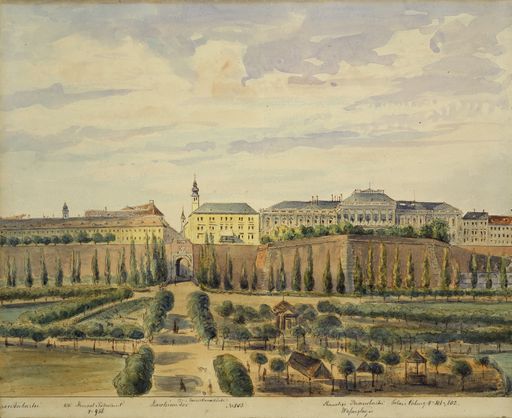  Historische Ansicht des Palais Coburg auf der
Braunbastei (1858)