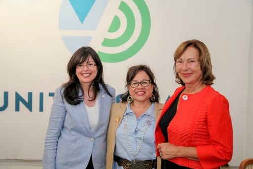 Smart City LAB Eröffnung am 22. Mai mit Olga Algayerova,
Executive Secretary der UNECE, Ivonne Higuero, Director Economic
Cooperation and Trade Division, UNECE, Kari Aina Eik, Secretary
General, OiER und Stefan Ebner, CEO und Founder, BRAINTRIBE.