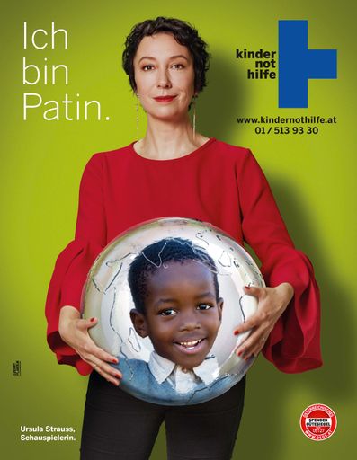 Die bekannte Schauspielerin Ursula Strauss ist das
neue Gesicht der Kindernothilfe Österreich - und wirbt mit ihrem
Auftritt auf den Plakaten der Hilfsorganisation für eine
Kinderpatenschaft.