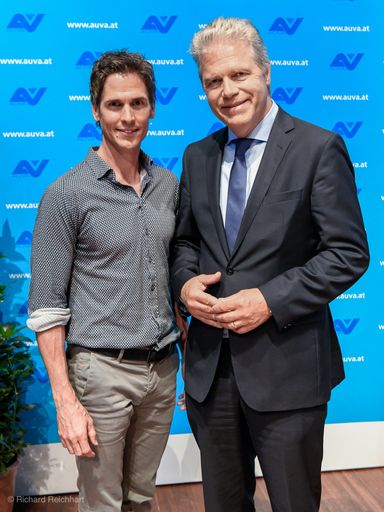 Vorschau Bild von Felix Gottwald, ehemaliger österreichischer
Olympiasportler, und AUVA-Obmann DDr. Anton Ofner