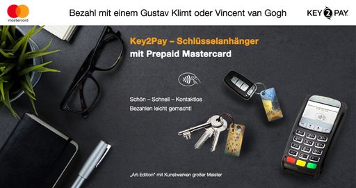 Vorschau Bild von Key2Pay - Österreichs erster Schlüsselanhänger zum
kontaktlosen Bezahlen mit Prepaid Mastercard