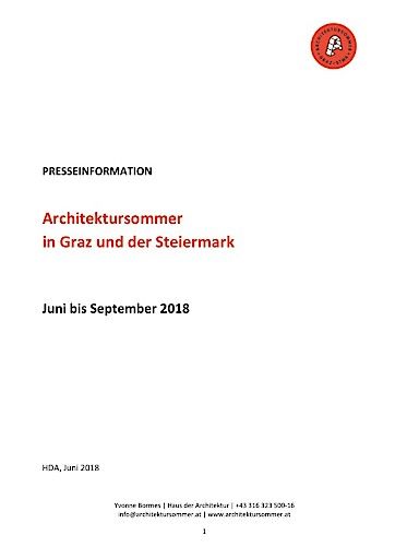 Vorschau Bild von Pressemappe Architektursommer 2018