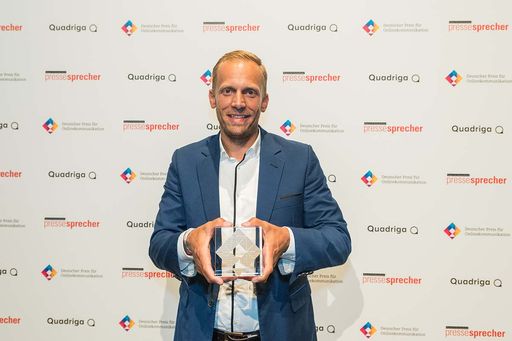 Preisverleihung Deutscher Preis für
Onlinekommunikation 2018. Im Bild: Christian Zwittnig, Haus der
Barmherzigkeit