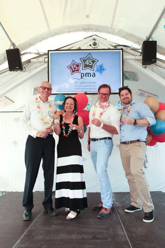 Österreichs erste und größte
Projektmanagement-Vereinigung pma feiert dreifach Jubiläum mit pma
Vorstand Johannes Buchberger, pma Präsidentin Brigitte Schaden,
Vorstand Robert Schanzer, pma Geschäftsstellenleiter Alexander
Vollnhofer (v.l.n.r)
