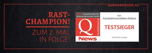 Vorschau Bild von Rosenberger bereits zum zweiten Mal Gesamtsieger
beim Test „Autobahnraststätten-Ketten".