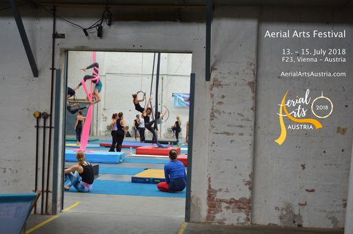 Vorschau Bild von Das Aerial Arts Festival Austria findet von 13.-15.
Juli 2018 im F23 in Liesing statt.