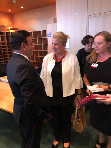 Vorschau Bild von Sozialministerin Beate Hartinger-Klein im Gespräch
mit MEP David Casa aus Malta