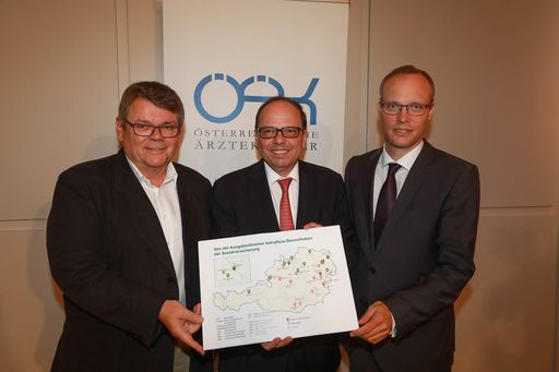 https://www.apa-fotoservice.at/galerie/14677 Wien. im Bild von
links nach rechts: Wolfgang Katzian, Präsident des ÖGB, Thomas
Szekeres , Präsident des ÖÄK und Alexander Biach, Vorsitzender des
HV