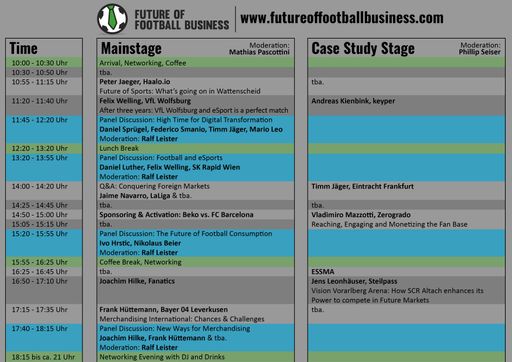 Vorschau Bild von Programm der FUTURE OF FOOTBALL
BUSINESS-Conference.