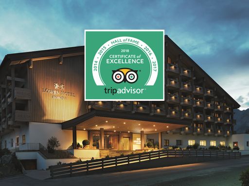  Das Löwen Hotel Montafon wurde von der größten
Reise-Website TripAdvisor.com bereits zum fünften Mal mit dem
Certificate of Excellence ausgezeichnet und damit in die „Hall of
Fame“ aufgenommen.