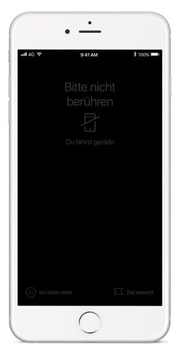 Vorschau Bild von goSmart-App zur Förderung der Verkehrssicherheit:
Frontansicht während des Autofahrens