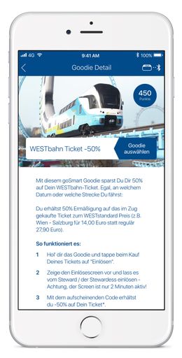 Vorschau Bild von goSmart-App belohnt sichere Autofahrer mit 50 %
Rabatt auf WESTBahn-Tickets