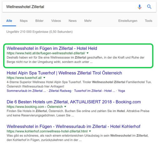 Vorschau Bild von BILD zu OTS - Akutelle Position Hotel Held, Keyword
Wellnesshotel Zillertal