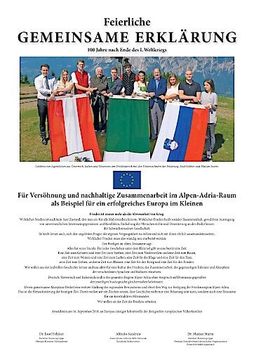 Vorschau Bild von Historische Friedenserklärung der Kärntner Konsensgruppe in Arnoldstein an Europas einziger Schnittstelle der drei großen europäischen Völkerfamilien.