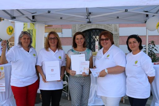 Im Bild v.l. DGKP Gabriele Grill-Herko (AWM), DGKS
Sonja Koller, MBA, AZWM (Austrian Wound Association), Doris Schmidl
(Abgeordnete zum NÖ Landtag), Mag. Martina Laschet (Initiative
Wund?Gesund!), Safie Haberl