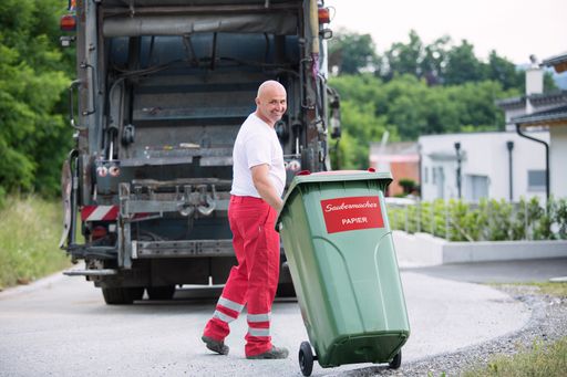 Smarte Mülltonne gibt Bescheid, wann es Zeit für
die Abholung ist.