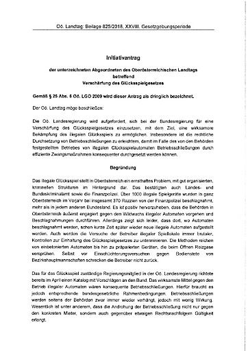  Initiativantrag des OÖ Landtags