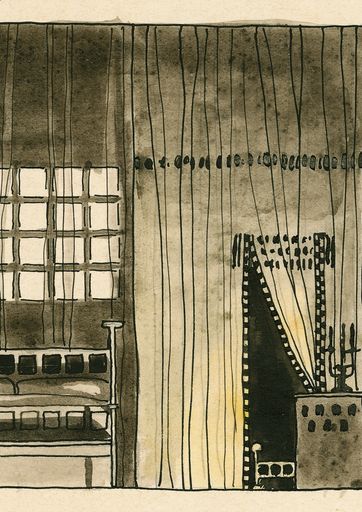 Koloman Moser, Bühnenbildentwurf zu „Er und Sie“
von George Courteline, Wien, Theatermuseum