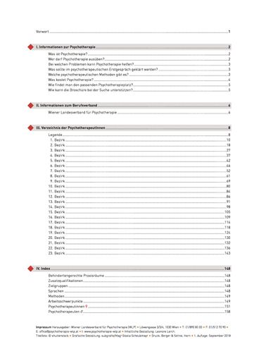 Vorschau Bild von Inhaltsberzeichnis PsychotherapeutInnenverzeichnis