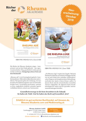  Informationen zu den Büchern "Rheuma adé" und "Die Rheuma-Lüge"