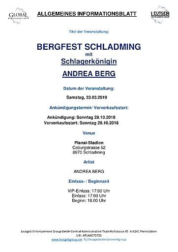 Vorschau Bild von Allgemeines Informationsblatt - Bergfest Schladming 23.03.2019