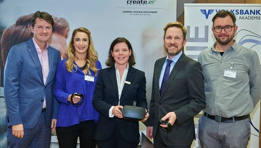 Präsentation des neuen Virtual-Reality-Coaching für
Volksbank-Berater.