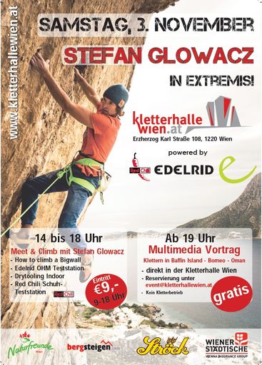 Expeditionskletterer Stefan Glowacz ist am Samstag
in Kletterhalle der Naturfreunde Wien.