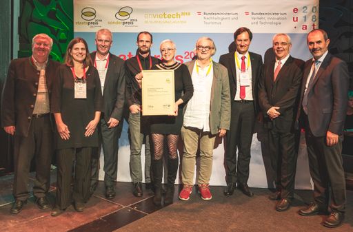 Besondere Anerkennung an die ARGE Bauteilaktivierung beim
Staatspreis 2018 für Umwelt- und Energietechnologie
