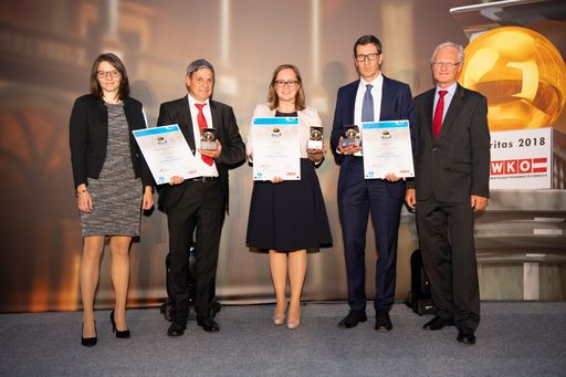  Bild 1 (v.l.n.r.): Margret Schrittwieser LL.M. (AUVA), Helmut
Wögerer (Alfred Wagner Stahltechnik- und Zuschnitt), Raffaela
Rattinger, MA (Franz Rattinger KG), Ing. Hans Langesee (Hans
Langesee GesmbH) und Dr. Martin Gleitsmann (Wirtschaftskammer
Österreich)