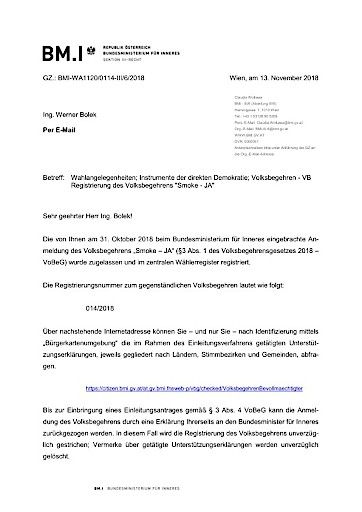 Vorschau Bild von Erledigung des Innenministeriums